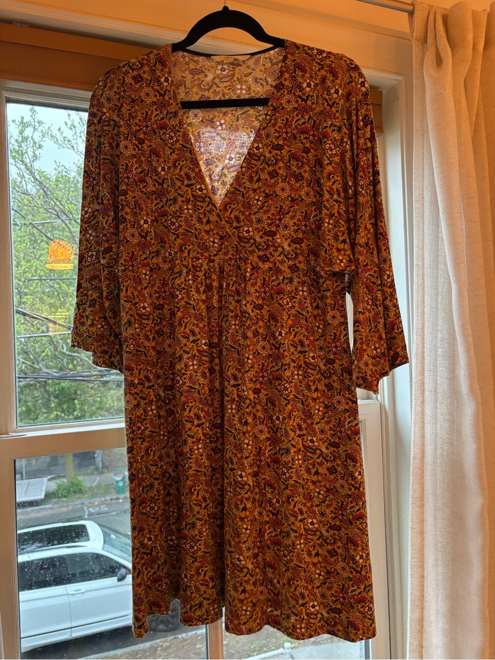 Boden Rust Floral Paisley Midi Dress